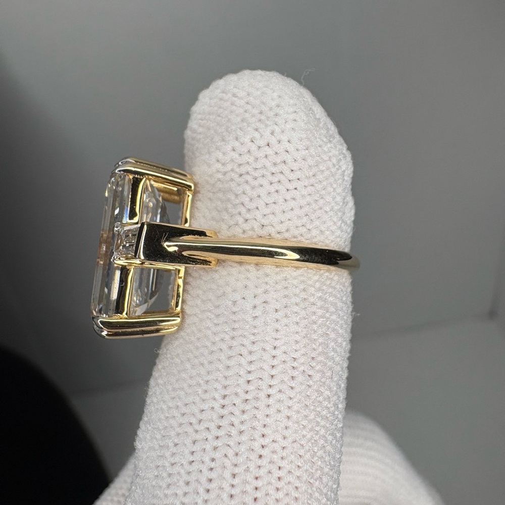 10.04ct Emerald Cut Lab Grown Diamond Ring – IGI Certified – Size 6.5 18k White - Picture 13 of 16